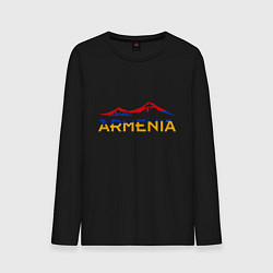 Лонгслив хлопковый мужской Армения цвета черный — фото 1