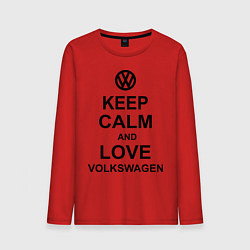 Лонгслив хлопковый мужской Keep Calm & Love Volkswagen, цвет: красный