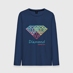 Лонгслив хлопковый мужской Diamond Supply CO, цвет: тёмно-синий