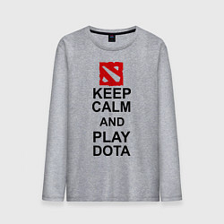 Лонгслив хлопковый мужской Keep Calm & Play Dota, цвет: меланж