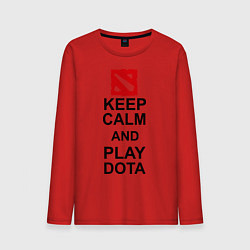 Лонгслив хлопковый мужской Keep Calm & Play Dota, цвет: красный