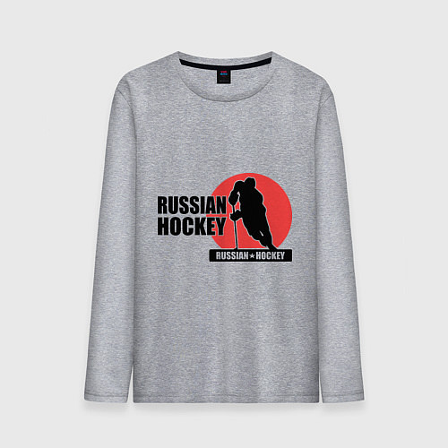 Мужской лонгслив Russian hockey / Меланж – фото 1