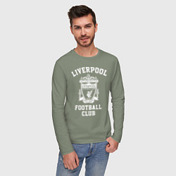 Лонгслив хлопковый мужской Liverpool: Football Club, цвет: авокадо — фото 2