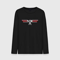Лонгслив хлопковый мужской Alt N7 Wings, цвет: черный