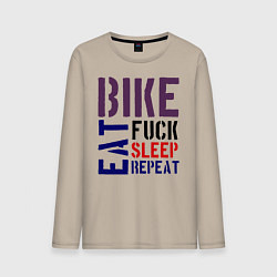 Мужской лонгслив Bike eat sleep repeat