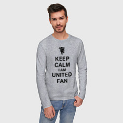 Лонгслив хлопковый мужской Keep Calm & United fan, цвет: меланж — фото 2