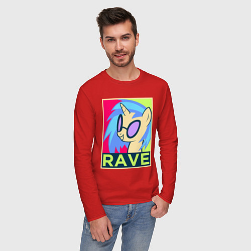 Мужской лонгслив DJ Pon-3 RAVE / Красный – фото 3