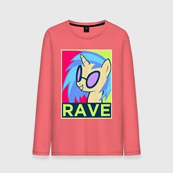 Лонгслив хлопковый мужской DJ Pon-3 RAVE, цвет: коралловый