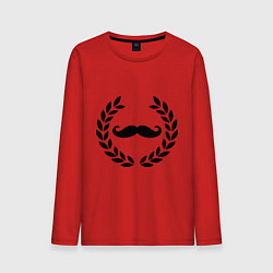 Лонгслив хлопковый мужской Win Moustaches цвета красный — фото 1