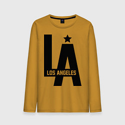 Лонгслив хлопковый мужской Los Angeles Star цвета горчичный — фото 1