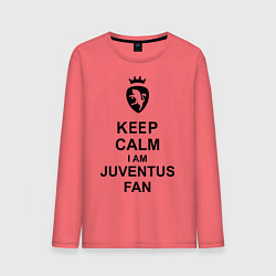 Лонгслив хлопковый мужской Keep Calm & Juventus fan, цвет: коралловый