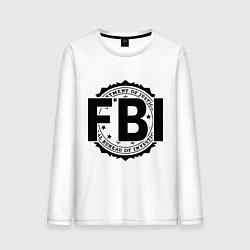 Лонгслив хлопковый мужской FBI Agency, цвет: белый