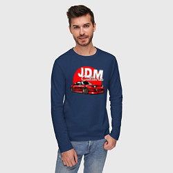 Лонгслив хлопковый мужской JDM Culture, цвет: тёмно-синий — фото 2