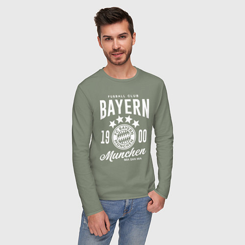 Мужской лонгслив Bayern Munchen 1900 / Авокадо – фото 3