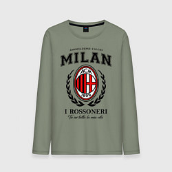 Лонгслив хлопковый мужской Milan: I Rossoneri, цвет: авокадо