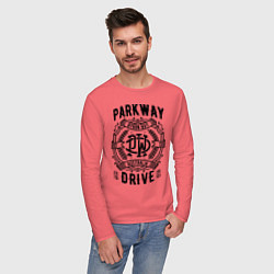 Лонгслив хлопковый мужской Parkway Drive: Australia цвета коралловый — фото 2
