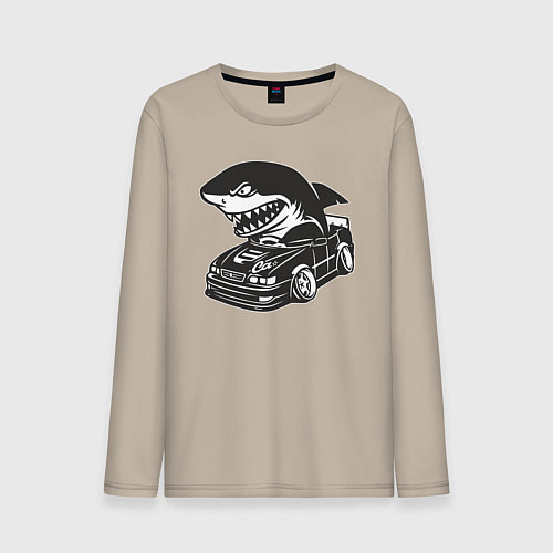 Мужской лонгслив Акула на Тойоте / Миндальный – фото 1
