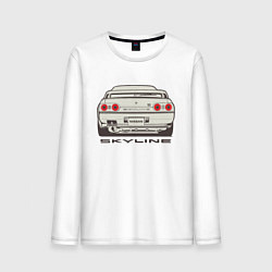 Лонгслив хлопковый мужской Nissan Skyline R32 цвета белый — фото 1