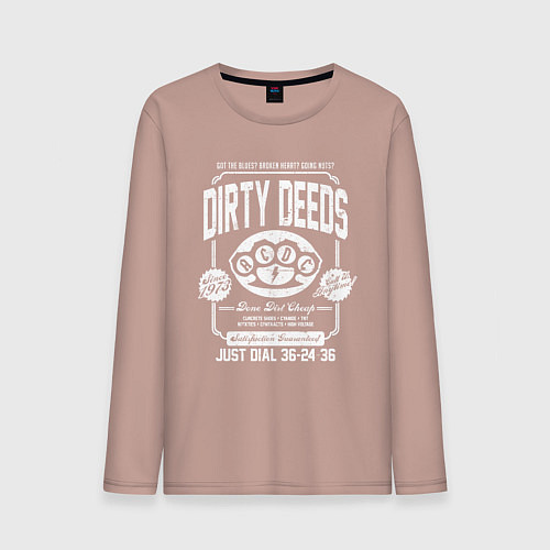 Мужской лонгслив AC/DC: Dirty Deeds / Пыльно-розовый – фото 1