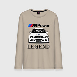 Лонгслив хлопковый мужской BMW Power LEGEND, цвет: миндальный