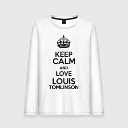 Лонгслив хлопковый мужской Keep Calm & Love Louis Tomlinson, цвет: белый
