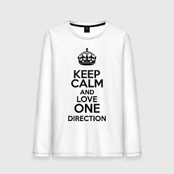 Лонгслив хлопковый мужской Keep Calm & Love One Direction, цвет: белый