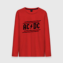 Лонгслив хлопковый мужской AC/DC Voltage, цвет: красный