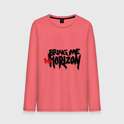 Лонгслив хлопковый мужской Bring me the horizon, цвет: коралловый