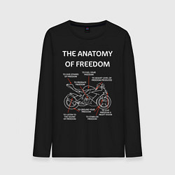 Лонгслив хлопковый мужской The Anatomy of Freedom, цвет: черный
