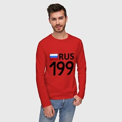 Лонгслив хлопковый мужской RUS 199, цвет: красный — фото 2