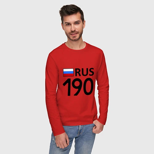 Мужской лонгслив RUS 190 / Красный – фото 3