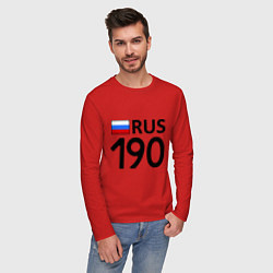 Лонгслив хлопковый мужской RUS 190 цвета красный — фото 2