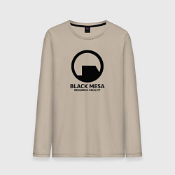 Лонгслив хлопковый мужской Black Mesa: Research Facility, цвет: миндальный