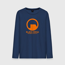 Лонгслив хлопковый мужской Black Mesa: Research Facility, цвет: тёмно-синий