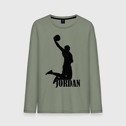 Лонгслив хлопковый мужской Jordan Basketball, цвет: авокадо