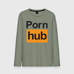 Лонгслив хлопковый мужской PornHub, цвет: авокадо
