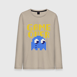 Лонгслив хлопковый мужской Pac-Man: Game over, цвет: миндальный