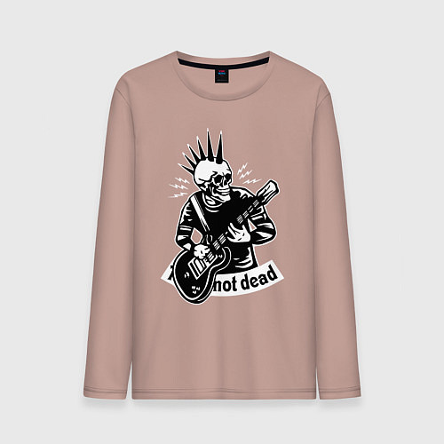 Мужской лонгслив Punks not dead - motto / Пыльно-розовый – фото 1