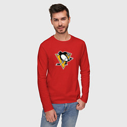 Лонгслив хлопковый мужской Pittsburgh Penguins: Evgeni Malkin, цвет: красный — фото 2