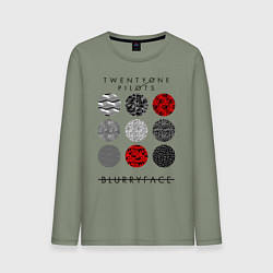 Лонгслив хлопковый мужской TOP: Blurryface, цвет: авокадо