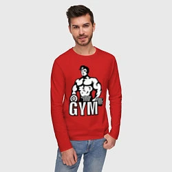 Лонгслив хлопковый мужской Gym Men's, цвет: красный — фото 2