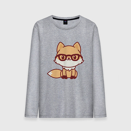 Мужской лонгслив Лисенок в очках / Меланж – фото 1