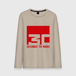 Лонгслив хлопковый мужской 30 seconds to mars, цвет: миндальный