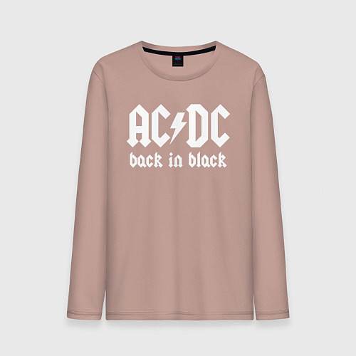 Мужской лонгслив ACDC BACK IN BLACK / Пыльно-розовый – фото 1