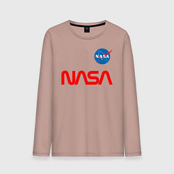 Лонгслив хлопковый мужской Nasa mania, цвет: пыльно-розовый