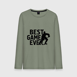 Лонгслив хлопковый мужской Hockey - best game, цвет: авокадо
