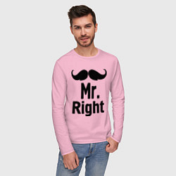 Лонгслив хлопковый мужской Мистер прав (парная) цвета светло-розовый — фото 2