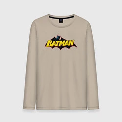 Лонгслив хлопковый мужской Batman Logo, цвет: миндальный