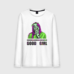 Лонгслив хлопковый мужской GOOD GIRL BILLIE, цвет: белый