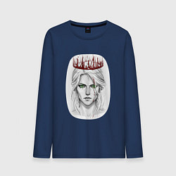 Лонгслив хлопковый мужской Цирилла, цвет: тёмно-синий